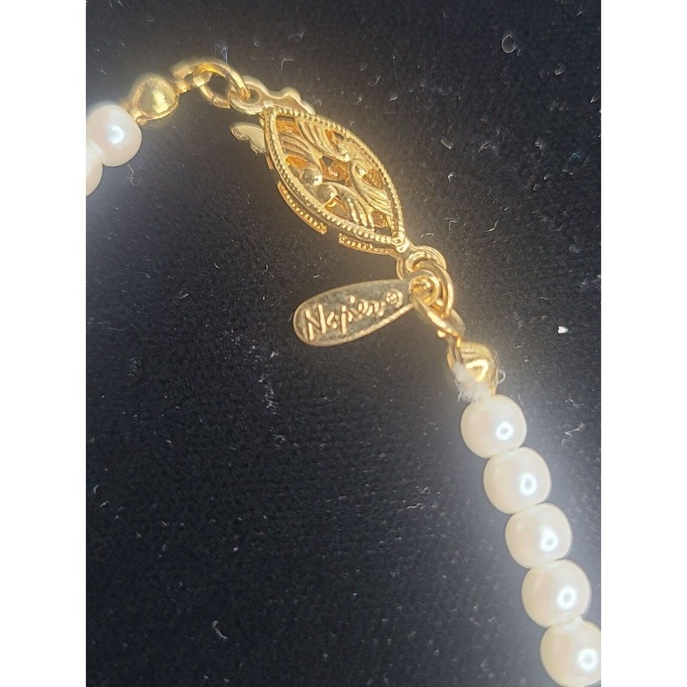 Napier Pearl Necklace With Gold-Tone Clasp - Picture 4 of 5